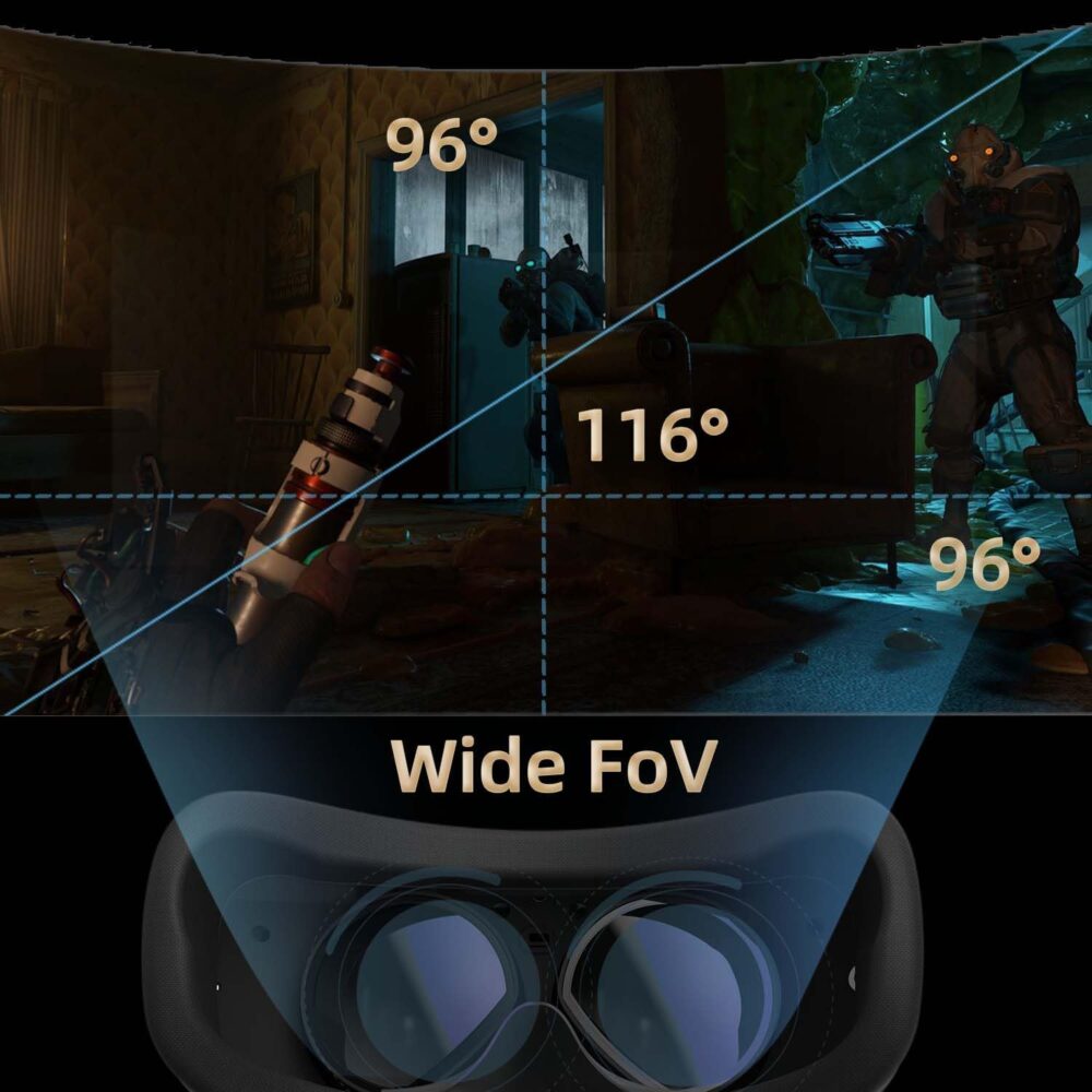 DPVR E4 VR Headsets, PCVR Headset with Controller, Virtual Reality Headset for PC Games, Support SteamVR Games - Image 6