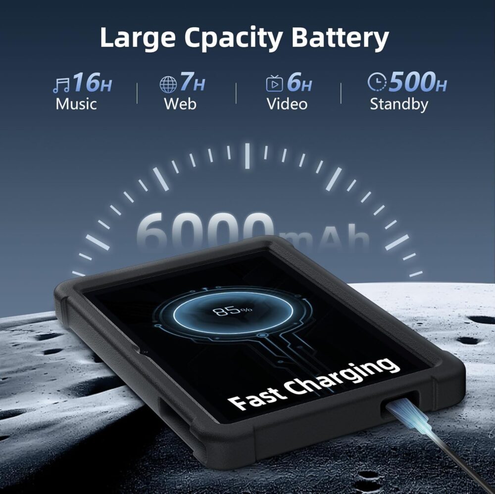 Tablet 10 Inch Android 14 Tablet, 16GB RAM 128GB ROM, 1TB Expansion, Octa-core, Large Capacity Battery, 5MP + 8MP Dual Camera, 5G/2.4G WiFi, Bluetooth 5.0, GPS, Drop-Proof Case - Black (Black) - Image 7
