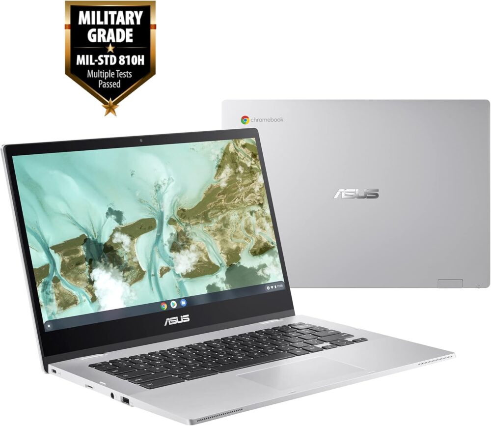 ASUS Chromebook CX1, 14" FHD, Intel® Celeron N4500 Processor, 64GB Storage, 4GB RAM, ChromeOS, Transparent Silver, CX1400CKA-AS44F - Image 3