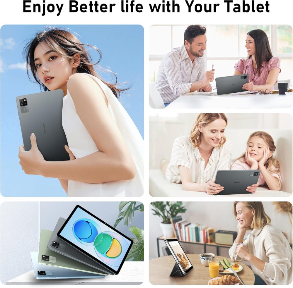 Blackview 10 inch Android Tablet, 2025 Android 15 Tablet with 12(4+8) GB+128GB 2TB Expand, Dual Speakers and Camera, BT5.3, WiFi 6, Google GMS, 2.0GHz CPU, Support Widevine L1, PC Mode,Gray - Image 9