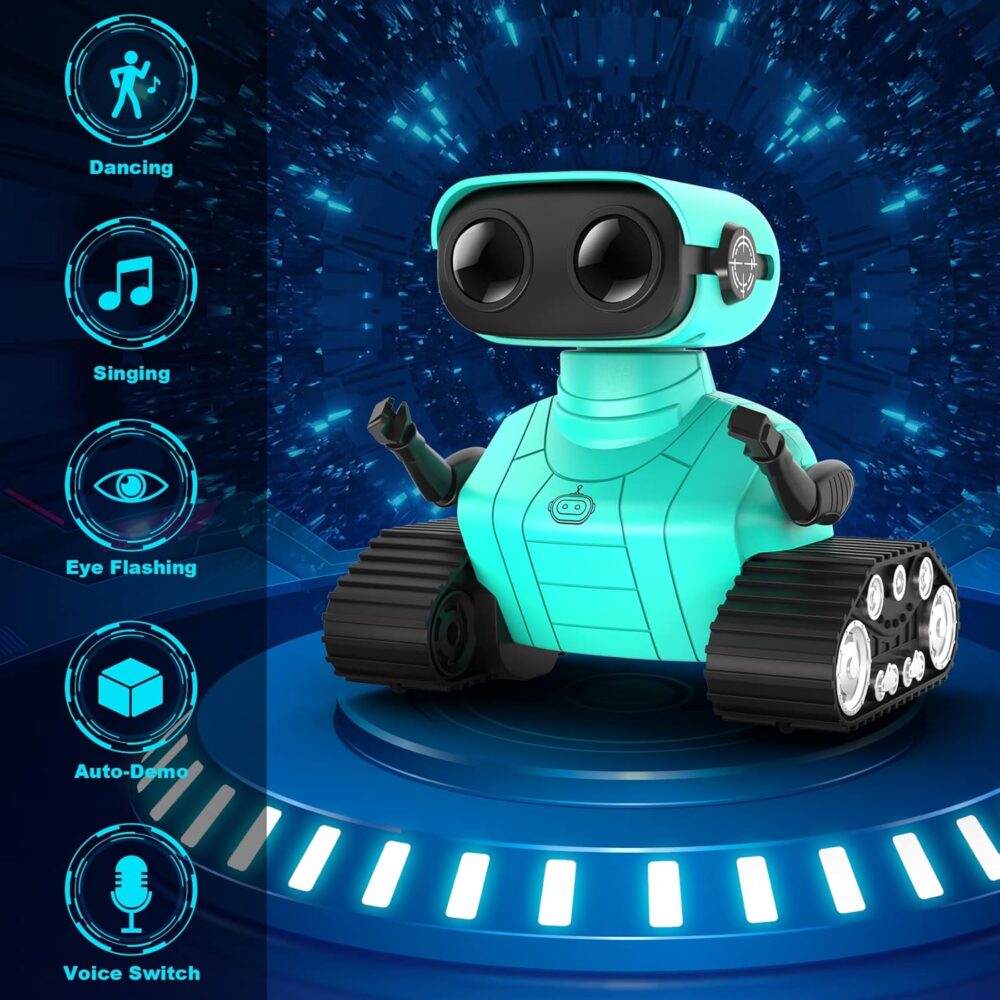 Hamourd Robot Toys - Kids Toys Rechargeable RC Robots, Remote Control Toy with Auto-Demonstration, Flexible Head & Arms, Dance Moves, Music, Shining LED Eyes, for Girls Boys - Image 3
