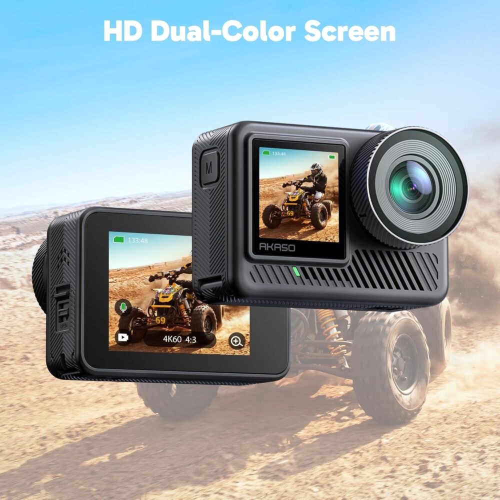 AKASO Brave 8 Lite Waterproof Action Camera with 4K60 Ultra HD Video, 20MP Photos, HDR, Touch Screen, SuperSmooth Stabilization, 8X Slow Motion, Zoom, Super Wide Angle, Remote Control and Accessories - Image 4