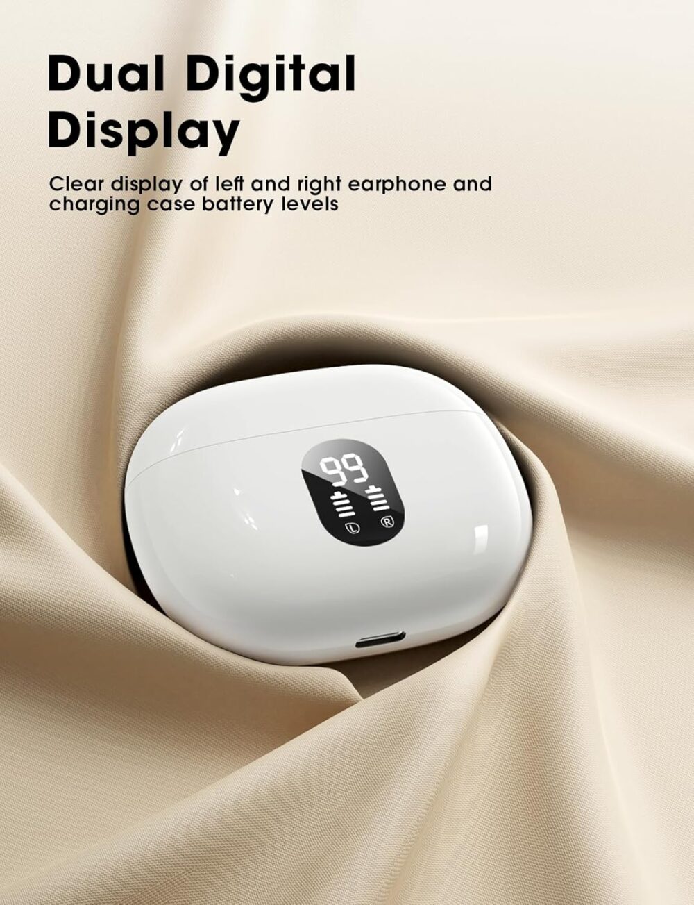 Wireless Earbuds, 2025 Ear Buds with Big Bass Stereo Sound, Lightweight Bluetooth Earbuds with 48 Hours Playtime, in-Ear Fit Earphones, IPX7, Hands-Free Calls with AI for iPhone, Android, Pad - Image 7