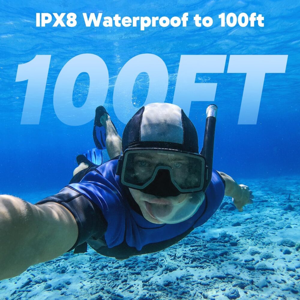 Dragon Touch Action Camera 4K 20MP 30FPS 100FT Waterproof Underwater Camera 170° Wide Angle WiFi Sports Cam with Remote 2 Batteries and Mounting Accessories Kit - Image 5