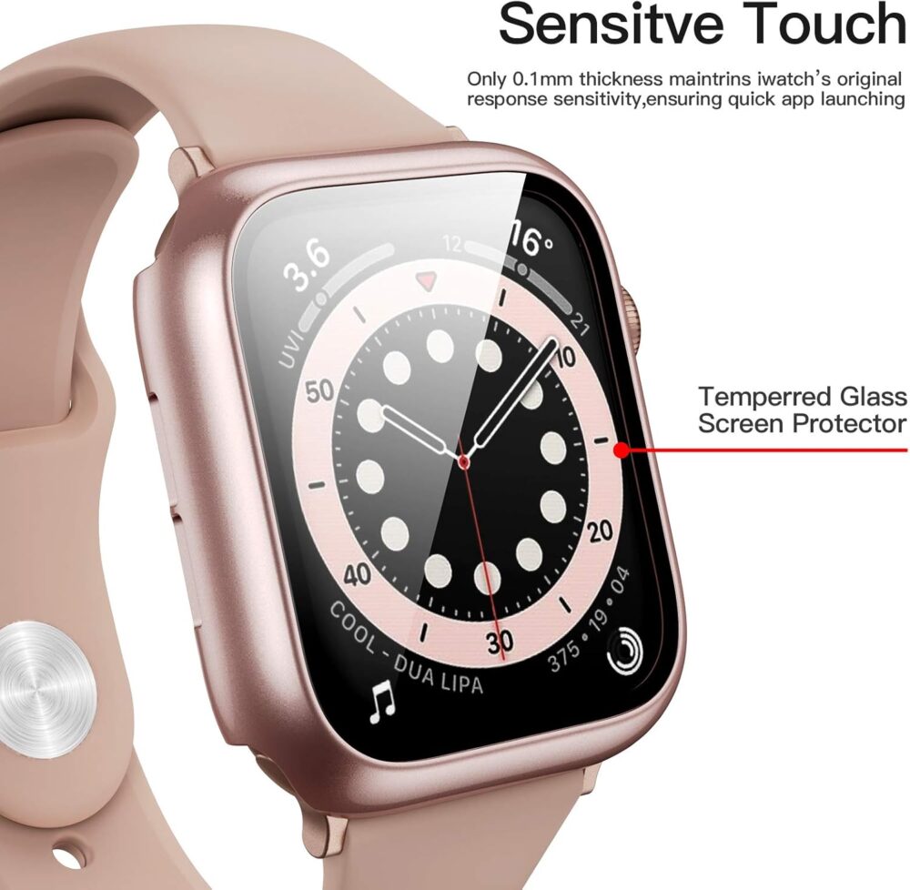 6 Pack Case for Apple Watch SE (2023 New) SE (2nd Gen)/6/SE/5/4 40mm with Tempered Glass Screen Protector, Hard PC Ultra-Thin Scratch Resistant Protective Cover for iWatch 40mm Accessories - Image 3