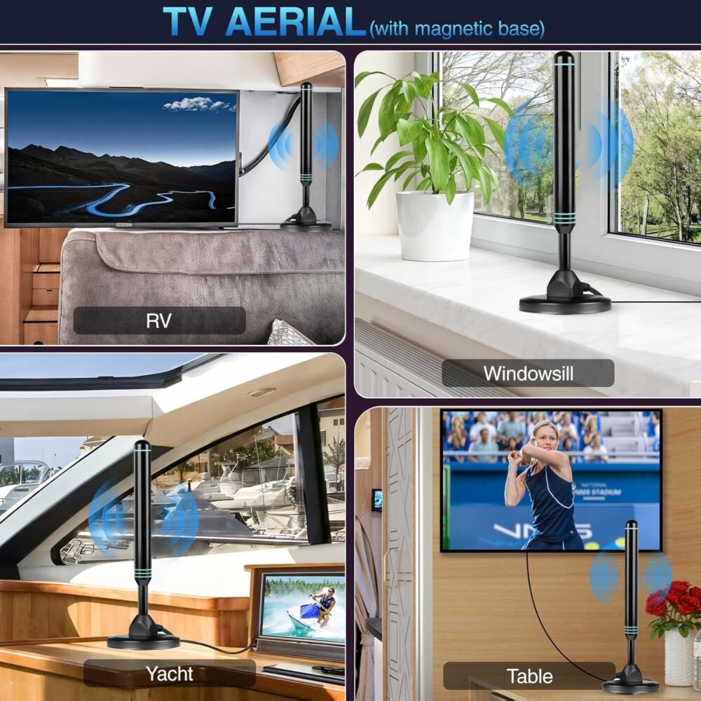 TV Antenna for Smart Television, Indoor&Outdoor, Long Range Reception HD Antenna, Digital Antenna Supports 4k,1080p for Smart TV Local Channels(Blue) - Image 7