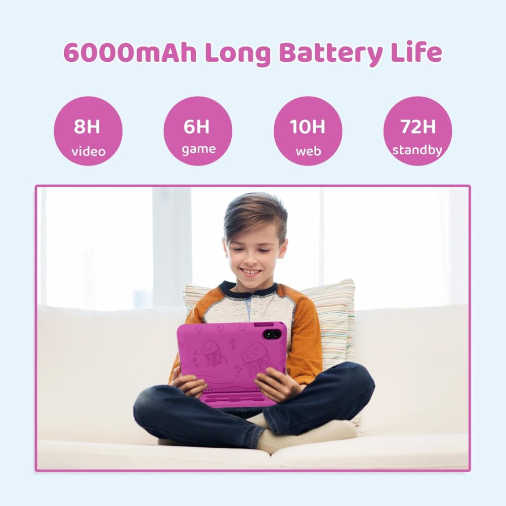 2025 Upgraded Android 14 Tablet, 10inch Kids Tablet , Octa-core CPU, 10GB+64GB+1TB Expand Tablets for Kids with Kids Space, Parental Control, 6000mAh Big Battery, HD Touchscreen Display Tableta - Image 5