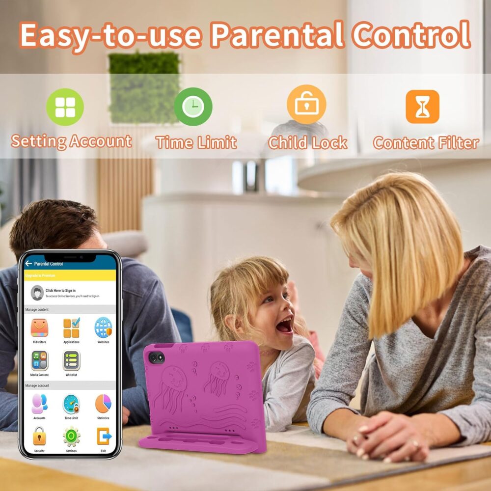 2025 Upgraded Android 14 Tablet, 10inch Kids Tablet , Octa-core CPU, 10GB+64GB+1TB Expand Tablets for Kids with Kids Space, Parental Control, 6000mAh Big Battery, HD Touchscreen Display Tableta - Image 6