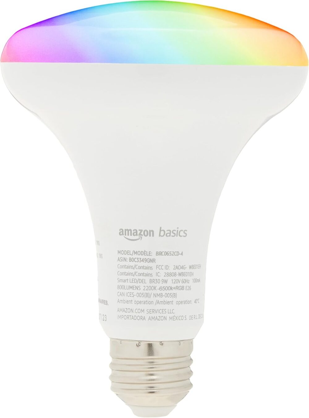 Amazon Basics Smart BR30 LED Light Bulb, Color Changing, 9W (60W Equivalent), 800LM, Works with Alexa Only, 2.4 GHz Wi-Fi, No Hub Required, 1 Pack - Image 5