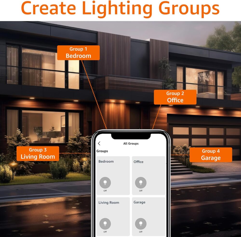 Amazon Basics Smart BR30 LED Light Bulb, Color Changing, 9W (60W Equivalent), 800LM, Works with Alexa Only, 2.4 GHz Wi-Fi, No Hub Required, 1 Pack - Image 8