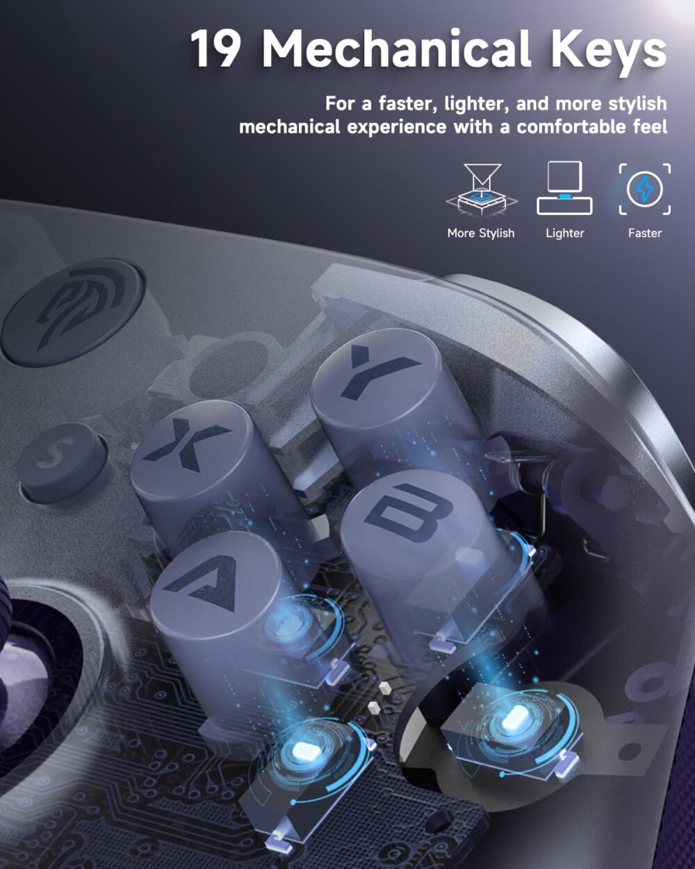 EasySMX X10 Wireless PC Controller with Dual Hall Effect, Bluetooth Controller for PC/Switch/Steam/Android TV, Mobile - Include a White Swappable Faceplate, Compatible with Black Myth: Wukong - Image 6