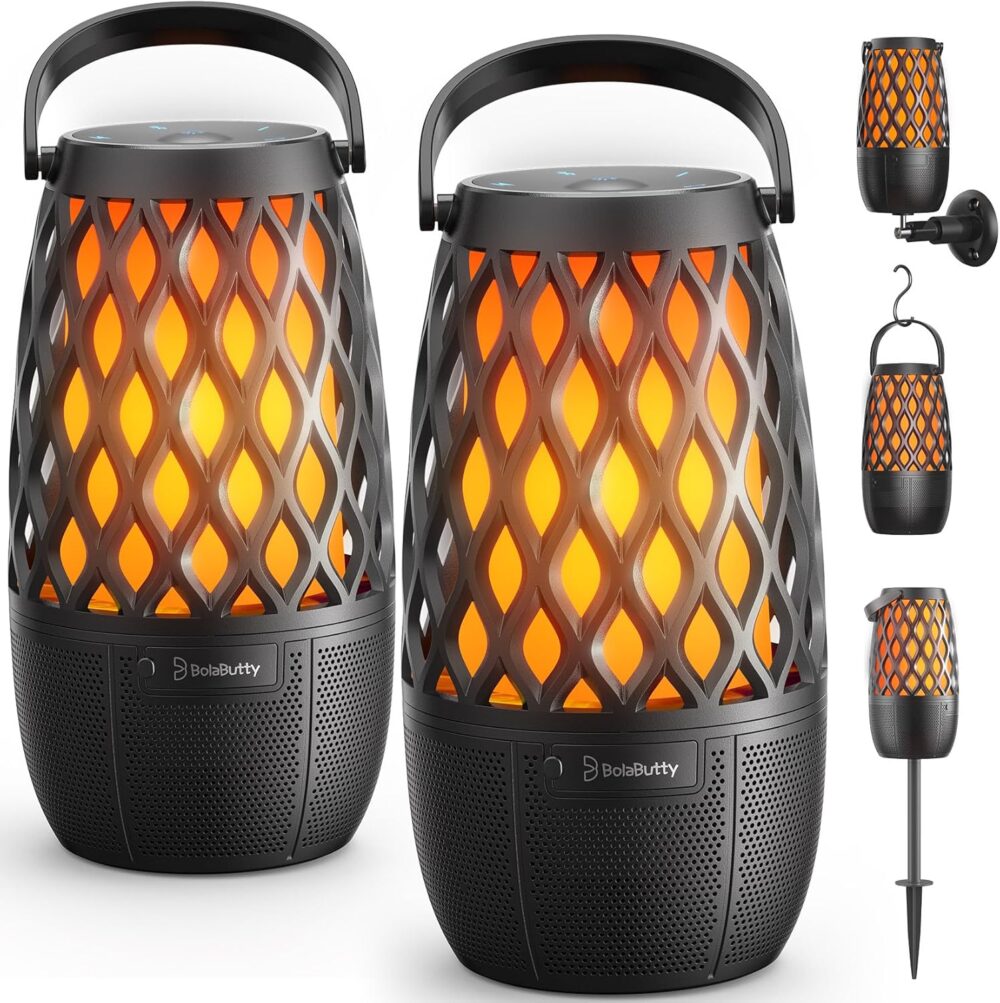 Upgraded Outdoor Speakers Gift for Men Bluetooth Speaker with lights Multi-Sync up to 100 Speakers Auto-Pairing HD Stereo Sound Cool Tech Gadgets for Him IPX5 Waterproof for Outside|Patio|Porch - Image 2