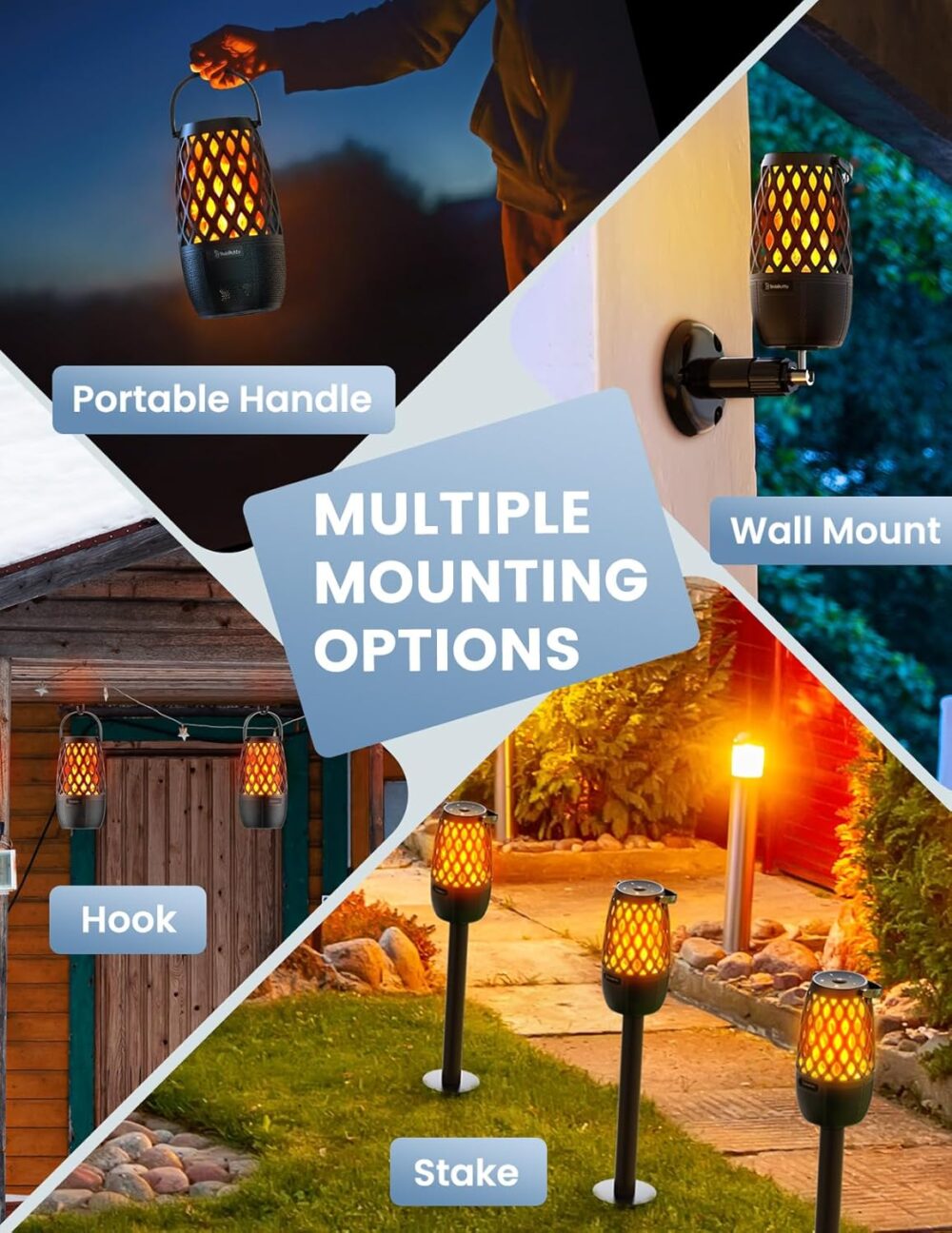 Upgraded Outdoor Speakers Gift for Men Bluetooth Speaker with lights Multi-Sync up to 100 Speakers Auto-Pairing HD Stereo Sound Cool Tech Gadgets for Him IPX5 Waterproof for Outside|Patio|Porch - Image 7