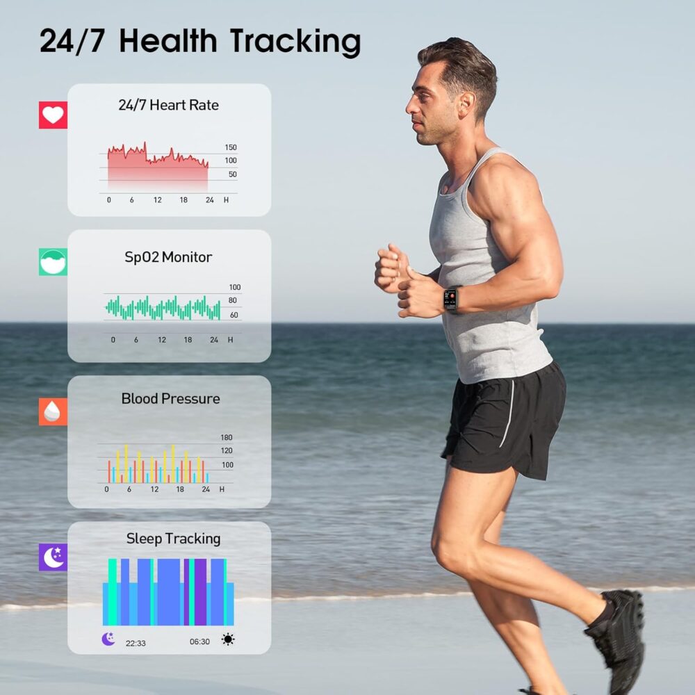 Smart Watch 1.89'' HD Smartwatches for Men Women(Make/Answer Calls), Fitness Tracker with Heart Rate/Sleep Monitor/Steps Monitor, Running Waterproof Digital Mens Watch Android iPhone Compatible - Image 5