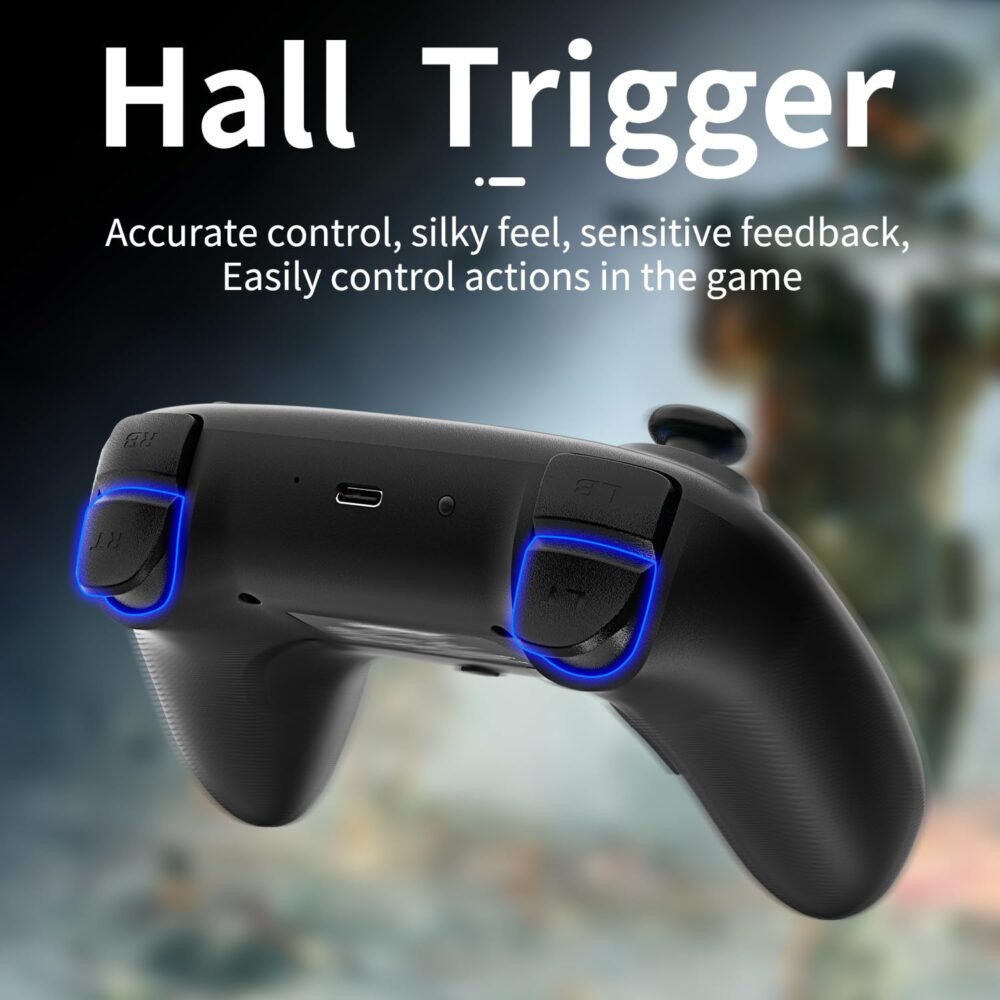 Doriteney RG P01 Wireless Gaming Controller Compatible with Switch Game Controllers RG P01 2.4G Controller Gamepad for Bluetooth/PC/Steam/iOS/Android/Switch Hall Effect RGB Lights - Image 4