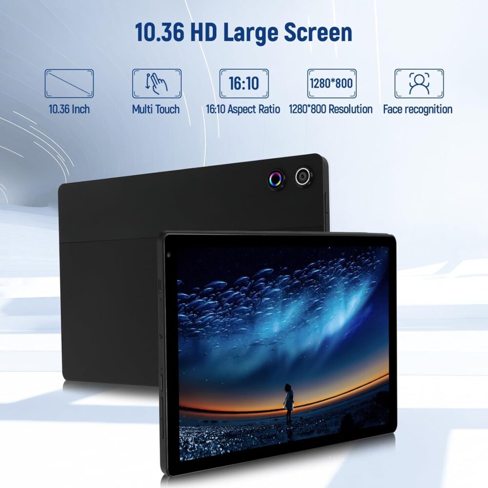 Tablet, 10.36'' Android 14 Tablet with 16GB RAM 128GB ROM 1TB TF Card Expandable Octa-Core, Widevine L1, 1280 * 800 HD Touchscreen, Face ID, Wi-Fi 6, Fast Charging - Image 5