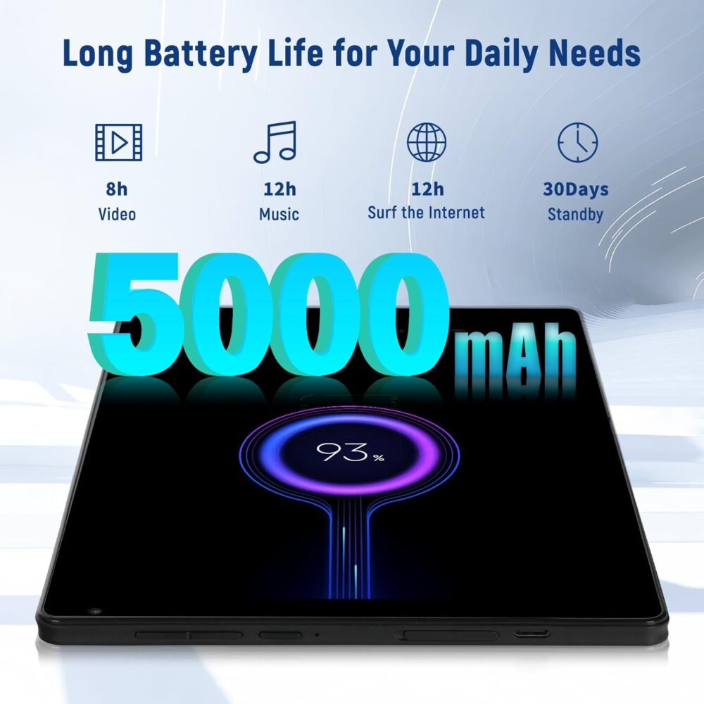 Tablet, 10.36'' Android 14 Tablet with 16GB RAM 128GB ROM 1TB TF Card Expandable Octa-Core, Widevine L1, 1280 * 800 HD Touchscreen, Face ID, Wi-Fi 6, Fast Charging - Image 8