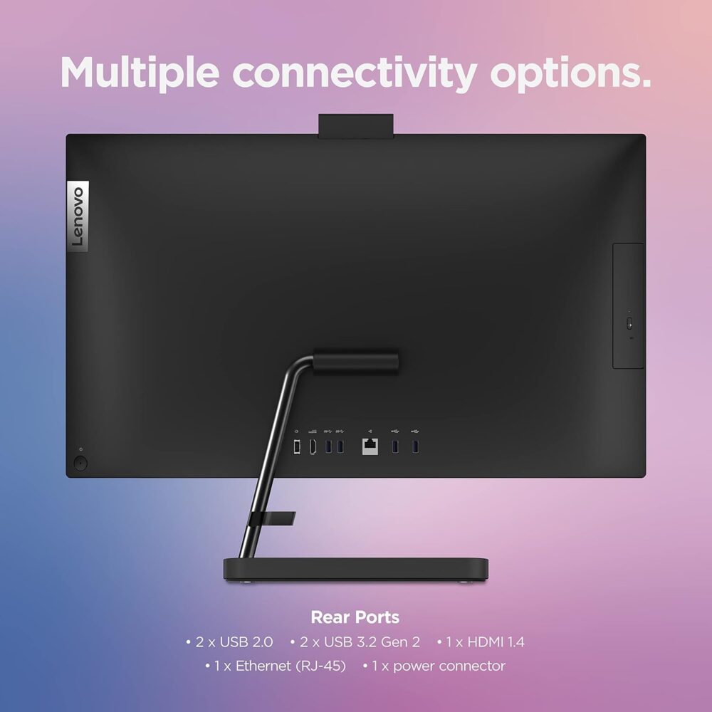 Lenovo IdeaCentre AIO 3i - 2022 - All-in-One Desktop - 27" FHD Touch Display - 5MP Camera - Windows 11 Home - 8GB Memory - 512GB Storage - Intel Core i5-1240P - Black - Mouse & Keyboard Included - Image 7