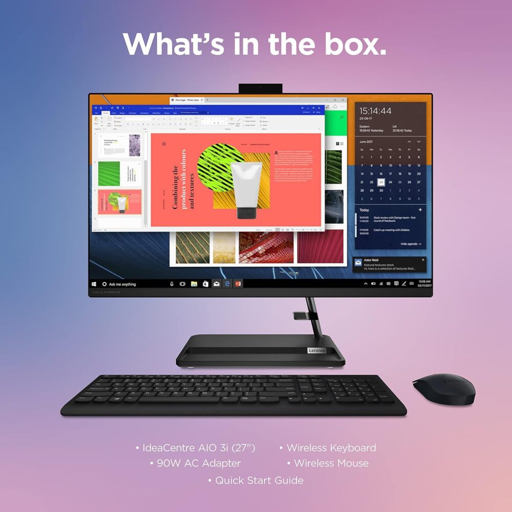 Lenovo IdeaCentre AIO 3i - 2022 - All-in-One Desktop - 27" FHD Touch Display - 5MP Camera - Windows 11 Home - 8GB Memory - 512GB Storage - Intel Core i5-1240P - Black - Mouse & Keyboard Included - Image 8