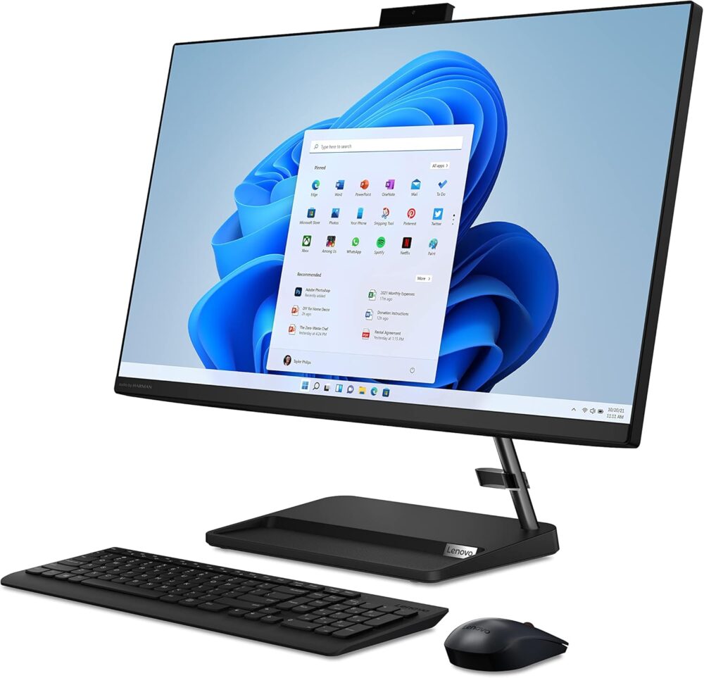 Lenovo IdeaCentre AIO 3i - 2022 - All-in-One Desktop - 27" FHD Touch Display - 5MP Camera - Windows 11 Home - 8GB Memory - 512GB Storage - Intel Core i5-1240P - Black - Mouse & Keyboard Included - Image 9