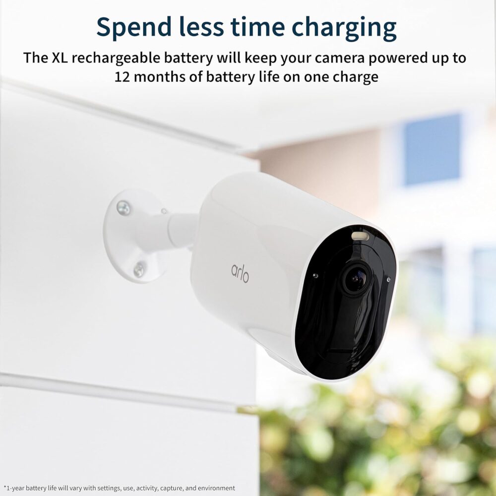 Arlo Pro 5S 2K XL Spotlight Camera - Wireless Home Security Camera with Spotlight, Longer Battery Life, Color Night Vision, Dual-Band Wi-Fi & 2-Way Audio - White, 3 Pack, VMS4362P - Image 5
