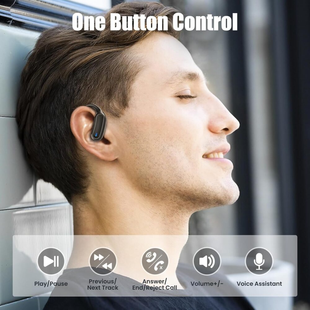 Wireless Earbuds, Bluetooth 5.4 Headphones, True Wireless Stereo Earphones with IPX7 Waterproof, Noise Cancelling Mic, Fast Charging and Comfort Fit Ear Buds for Sports/Workouts - Black - Image 7