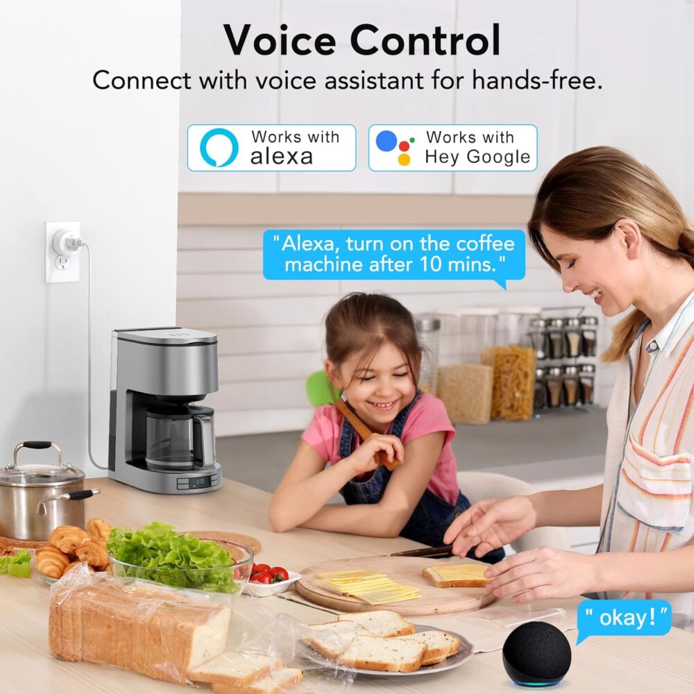 EIGHTREE Smart Plug, Smart Home WiFi Outlet Works with Alexa & Google Home, Smart Socket with Remote Control & Timer Function, 2.4GHz WiFi Only, 4 Packs - Image 5
