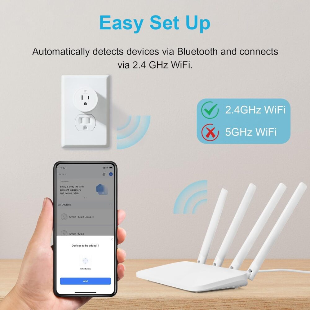 EIGHTREE Smart Plug, Smart Home WiFi Outlet Works with Alexa & Google Home, Smart Socket with Remote Control & Timer Function, 2.4GHz WiFi Only, 4 Packs - Image 7