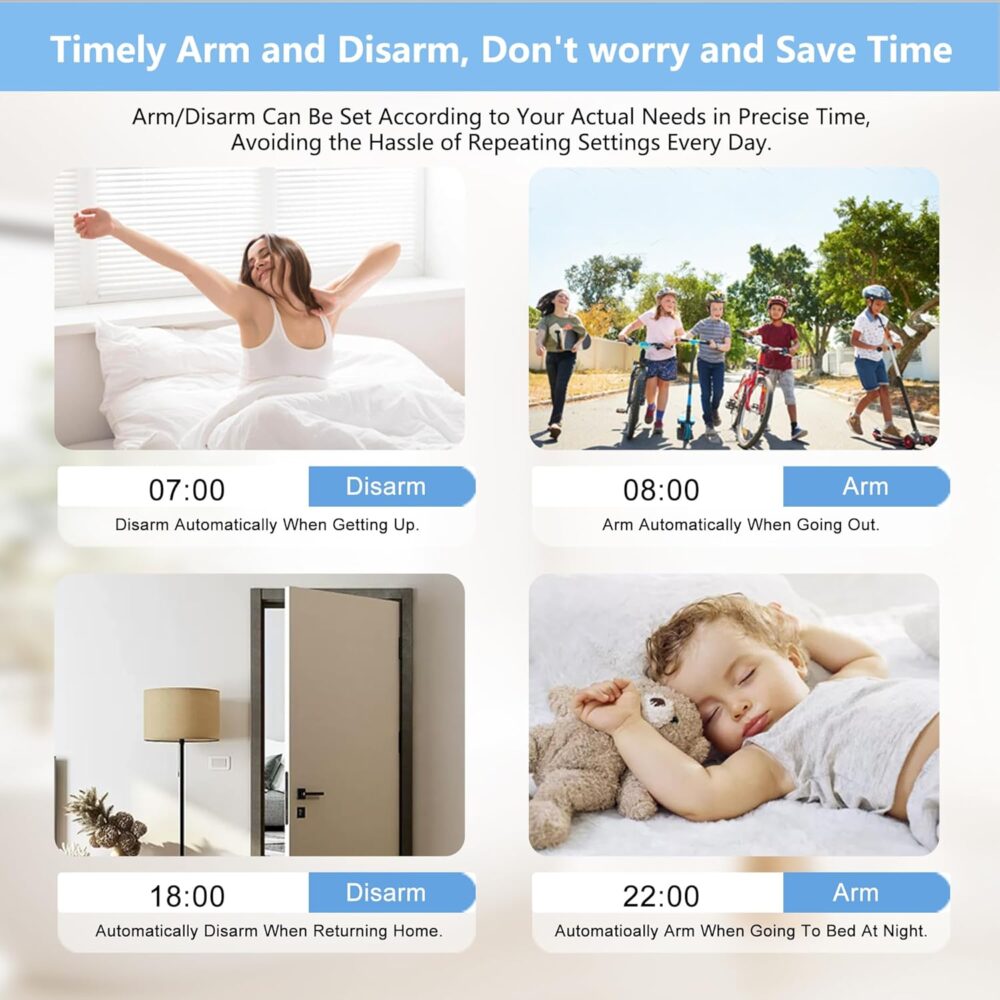 Home Alarm System,12 Pieces Smart Home Alarm Security System DIY No Monthly Fee,Phone Alert,Alarm Siren,Door/Window Sensors,Remotes,Compatible with Alexa and Google, for House Apartment Office,Villa - Image 6