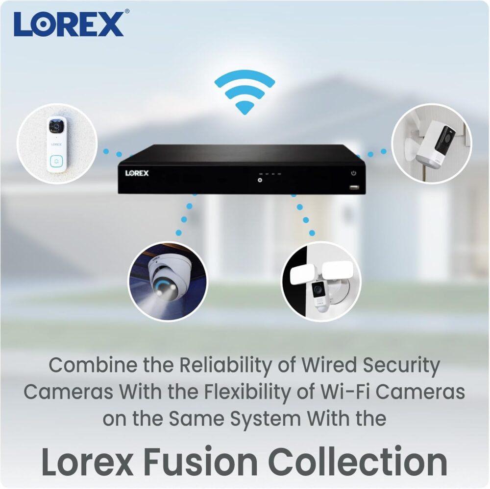 Lorex Fusion 4K PoE Outdoor/Indoor Smart Home Security Camera System, 4TB NVR, White – 7 Bullet IP Cameras, 16 Channel (Wired & Fusion WiFi) Monitoring, Color Night Vision, Smart Motion Detection Plus - Image 7