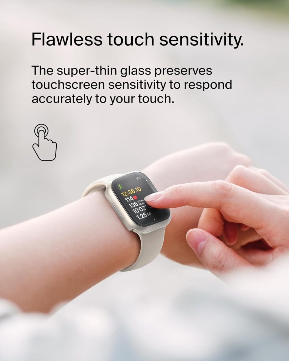 Belkin ScreenForce Apple Watch Case - Bumper Case & Tempered Glass Screen Protector for 44mm & 45mm Apple Watch Series 9, 8, 7, 6, 5, 4, & Apple Watch SE - Apple Watch Accessories - Apple Case – Clear - Image 6