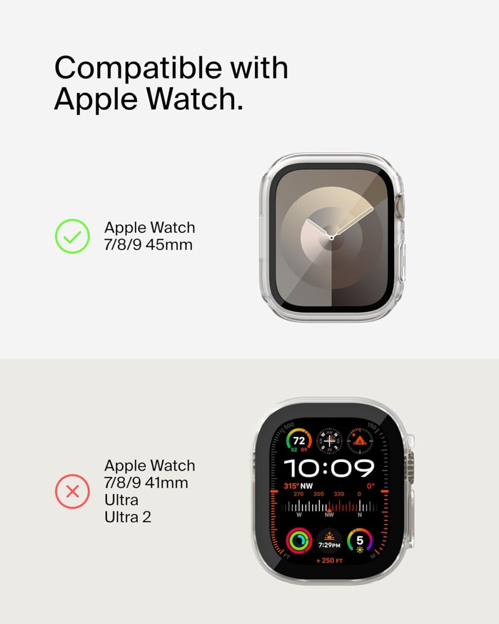 Belkin ScreenForce Apple Watch Case - Bumper Case & Tempered Glass Screen Protector for 44mm & 45mm Apple Watch Series 9, 8, 7, 6, 5, 4, & Apple Watch SE - Apple Watch Accessories - Apple Case – Clear - Image 8