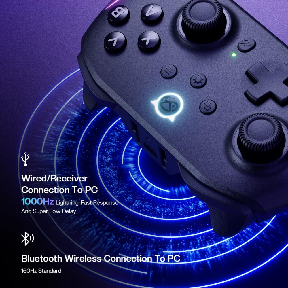 NYXI Master P1 Wireless PC Controller, 1000Hz Polling Rate, Hall&Micro 2-in-1 Adjustable Triggers, Hall Effect Joystick, Mute control, Turbo, Vibration, Programmable Buttons for PC/Switch/iOS/Android - Image 3