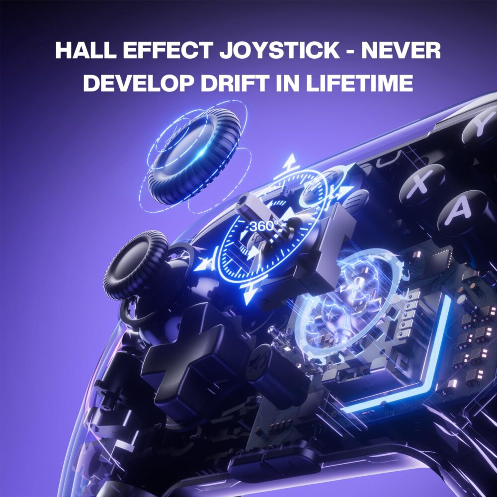 NYXI Master P1 Wireless PC Controller, 1000Hz Polling Rate, Hall&Micro 2-in-1 Adjustable Triggers, Hall Effect Joystick, Mute control, Turbo, Vibration, Programmable Buttons for PC/Switch/iOS/Android - Image 5