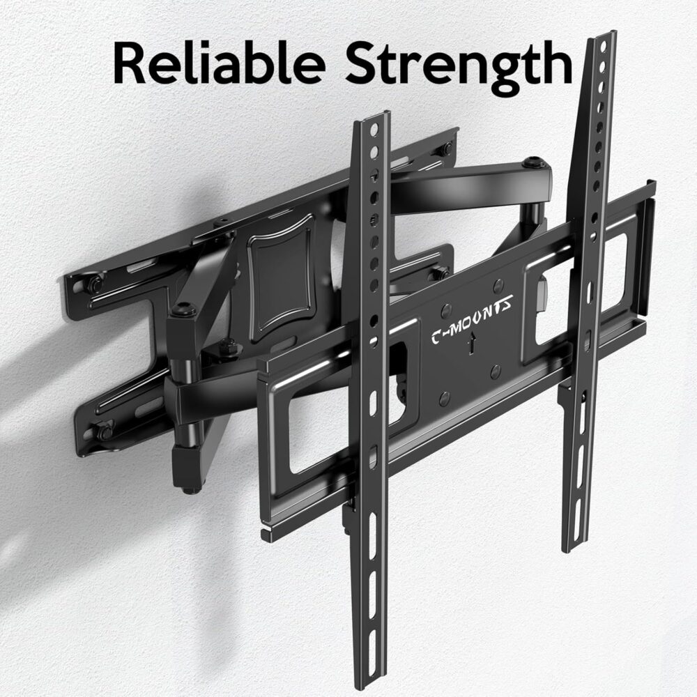 Full Motion TV Wall Mount Bracket with Articulating Dual Arm Swivel and Tilt fit 26 to 55 Inch Flat Screen TVs,Max VESA 400X400 and 110lbs,Fits up to 16" Studs - Image 3