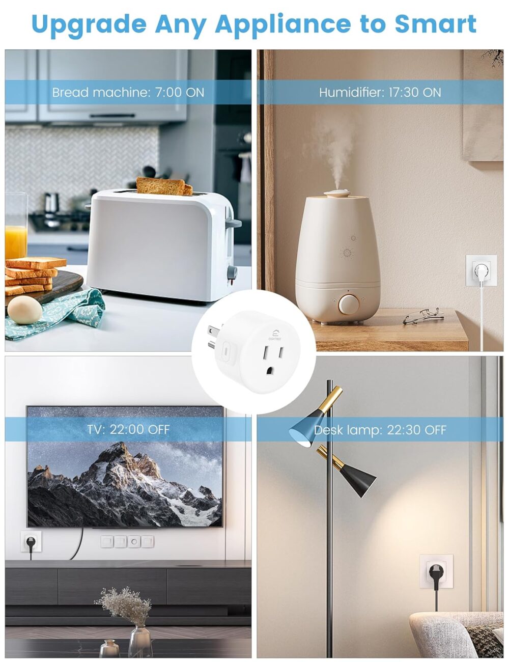 Eightree Smart Plug 5GHz & 2.4GHz, Smart Outlet WiFi Socket with APP Remote Control, Compatible with Alexa & Google Home, 4 Packs - Image 7