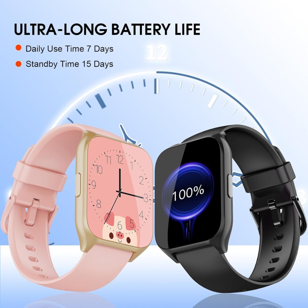 Smart Watch for Men Women(Answer/Make Calls), 1.85" HD Touch Screen Fitness Watch with Sleep Heart Rate Monitor, 112 Sports Modes, IP68 Waterproof Activity Trackers Compatible with Android iOS, Black - Image 8