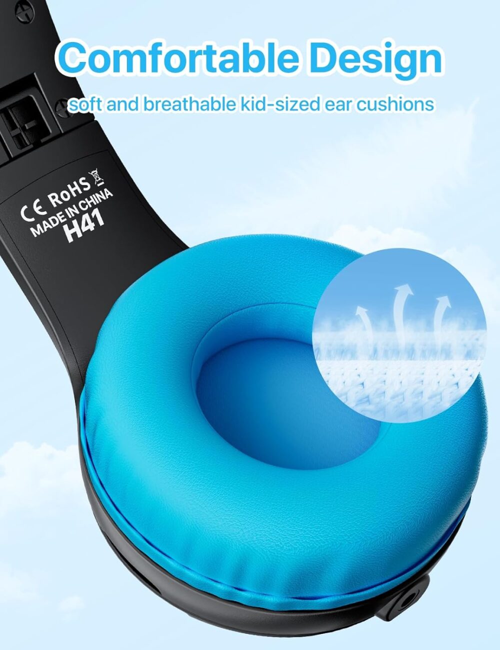 ZIUMIER Kids Headphones, with Microphone, 80/90dB Volume Limiter, Audio Sharing Port, 3.5mm Wired Toddler Headphones for School Travel - Image 8