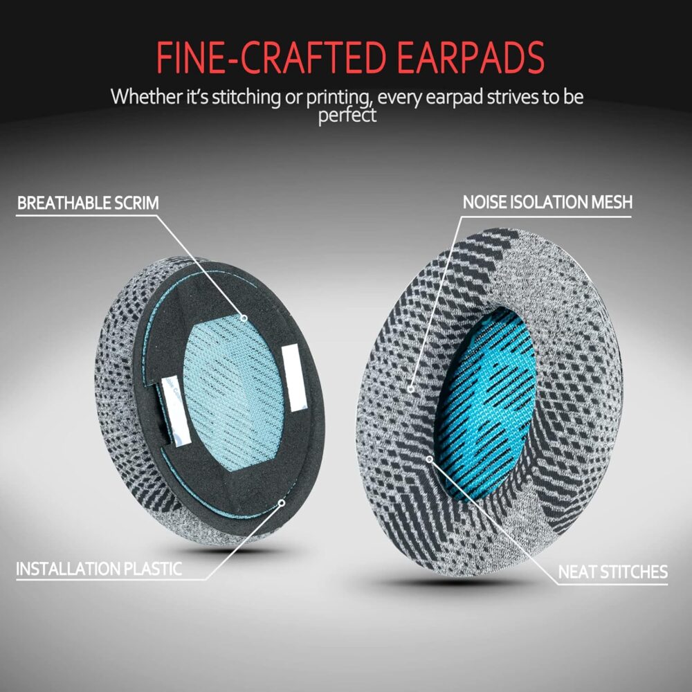 Instant-Chill Professional Bose Headphones Ear Pads, Fits Bose QuietComfort 35 ii /QC35 /QC25 /QC2 /QC15 /Ae2 /Ae2i /Ae2w /SoundTrue & SoundLink(Over-Ear), Cooling-Gel, by Krone Kalpasmos – Blue Scrim - Image 4