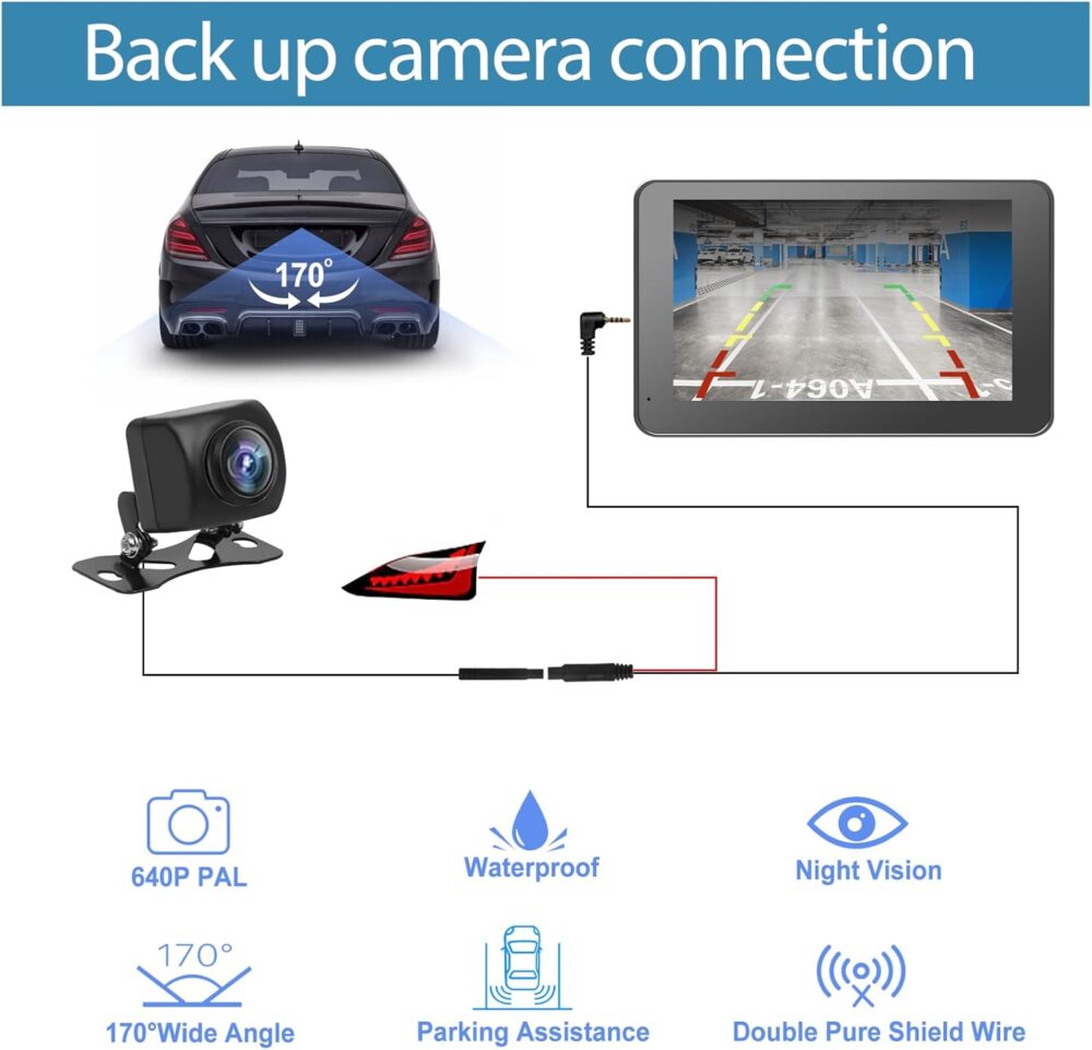 Carplay Screen for Car, 7" HD Wireless Portable Car Play Touchscreen Car Stereo with Android Auto Mirror Link/Backup Camera/GPS Navigation for Car - Image 9