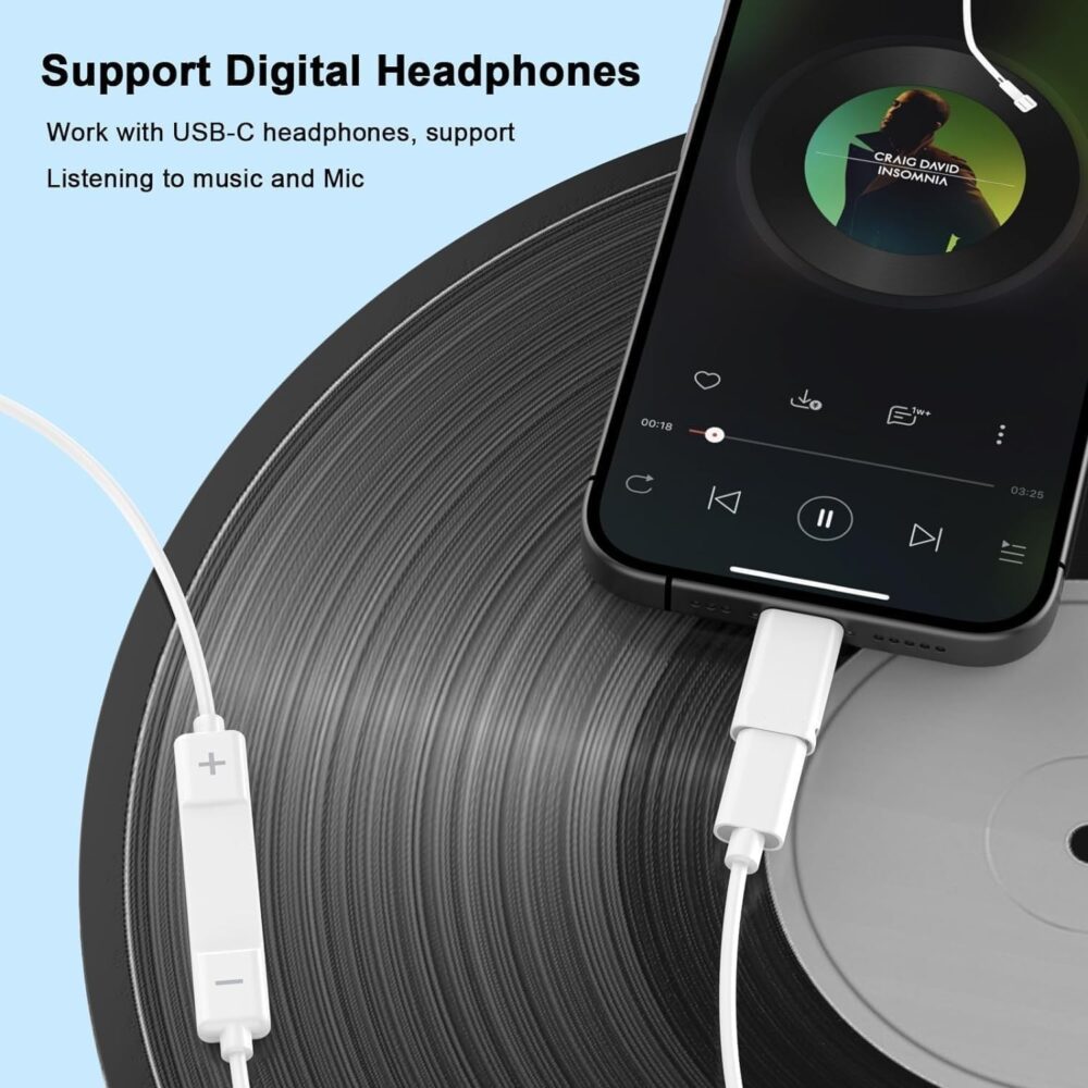 2Pack Lightning Male to USB C Female Headphones Adapter,[Apple MFi Certified] Type C Support Calling Aux Audio Headphones Adapter Connector Dongle for iPhone 14/13/12/11/8/7/Plus/Pro Max/6/5 iPad - Image 5