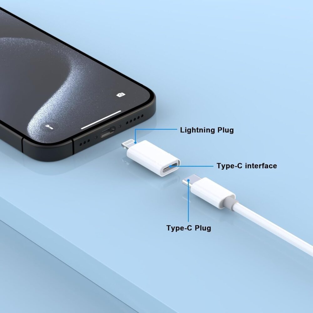2Pack Lightning Male to USB C Female Headphones Adapter,[Apple MFi Certified] Type C Support Calling Aux Audio Headphones Adapter Connector Dongle for iPhone 14/13/12/11/8/7/Plus/Pro Max/6/5 iPad - Image 7