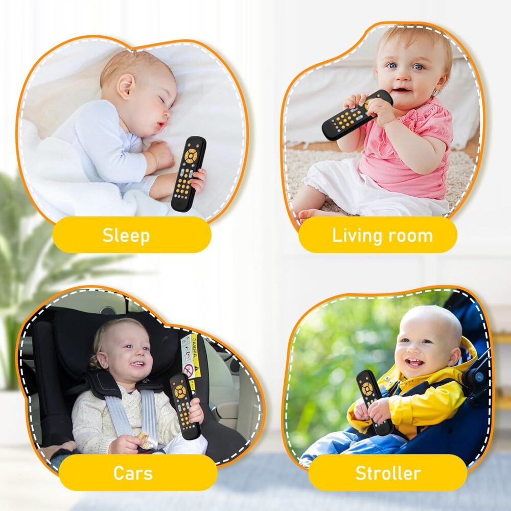 Baby TV Remote Control Toy 6 Month+, Toddler Realistic Remote Toy with Sound and Light, Early Educational Music Toys with 3 Languages English French Spanish for Infant Boys Girls 6 12 18 months - Image 9
