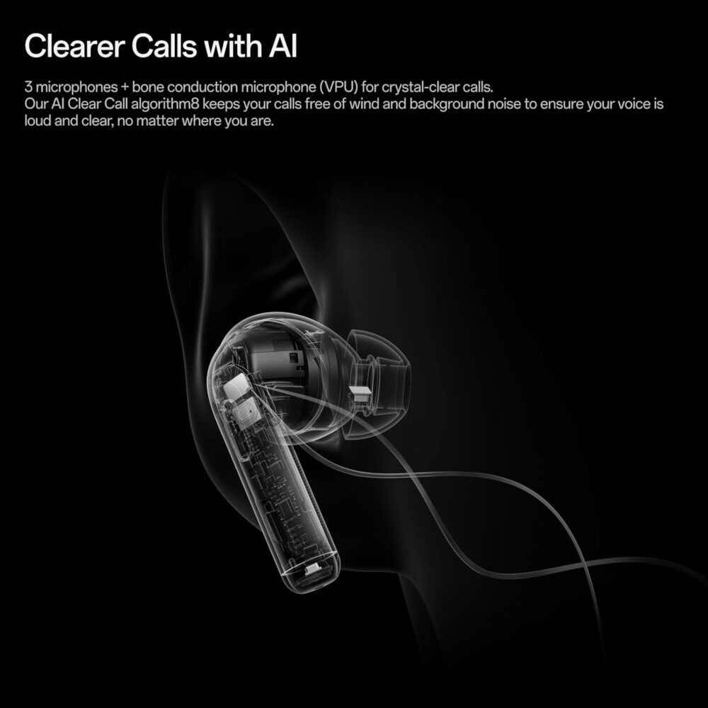 OnePlus Buds Pro 3, Wireless Bluetooth Earbuds, Noise Canceling Earbuds, Deep Bass, Immersive Sound, Up to 44 Hour Playtime with Charging case, Lunar Radiance - Image 4