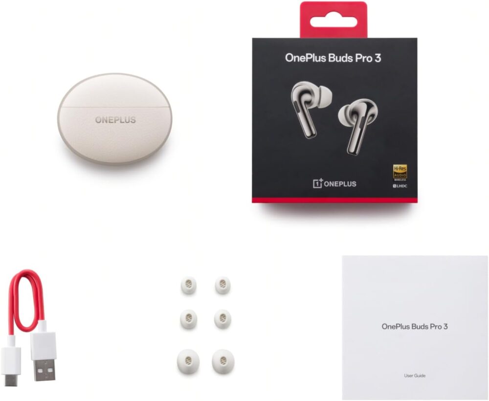 OnePlus Buds Pro 3, Wireless Bluetooth Earbuds, Noise Canceling Earbuds, Deep Bass, Immersive Sound, Up to 44 Hour Playtime with Charging case, Lunar Radiance - Image 7