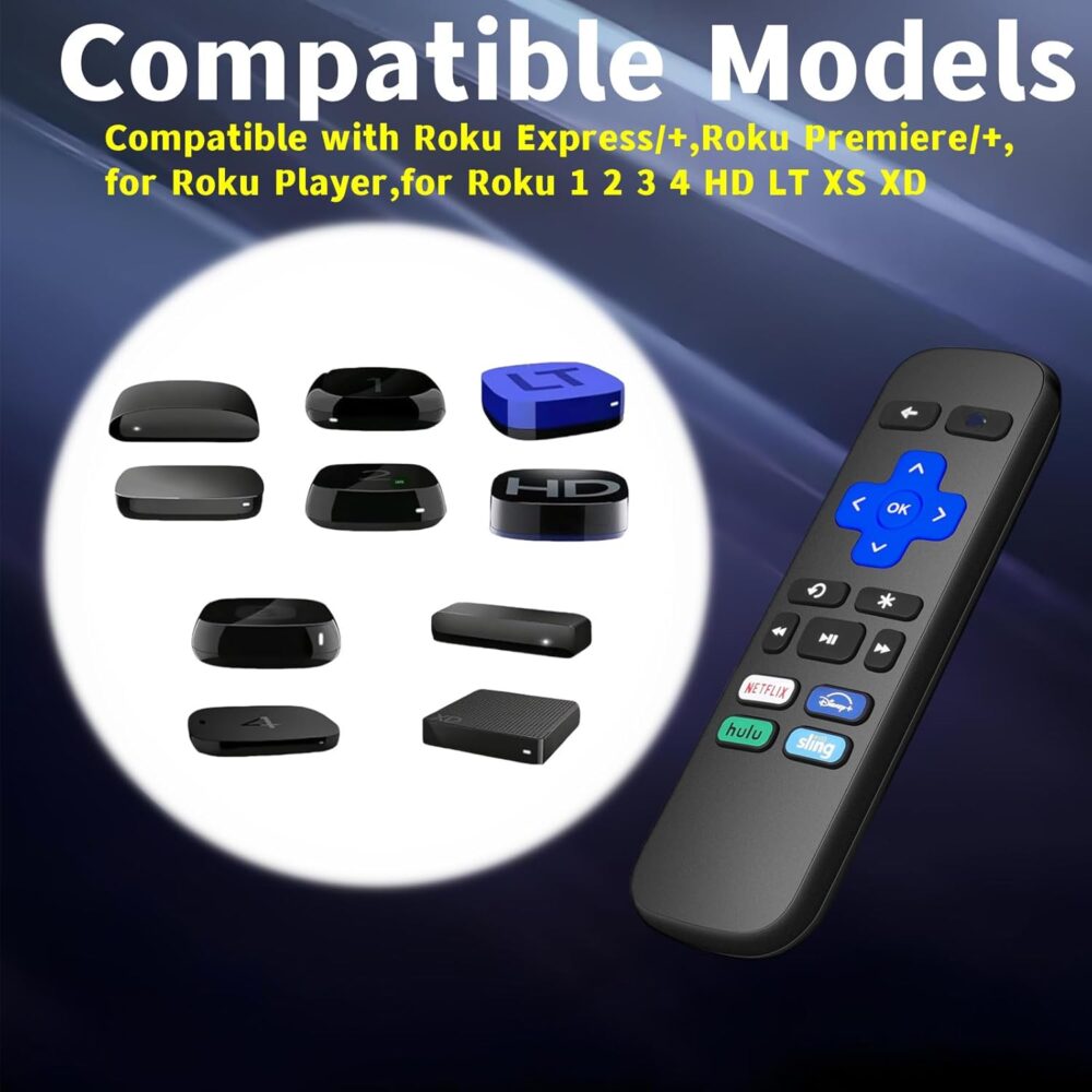 Compatible with Roku Remote for Roku Box,Compatible with Roku Express Remote Replacement and Roku Player Remote Compatible with Premiere,1/2/3/4,HD,LT,XS,XD,(NOT for Roku Stick/TV)., black - Image 4