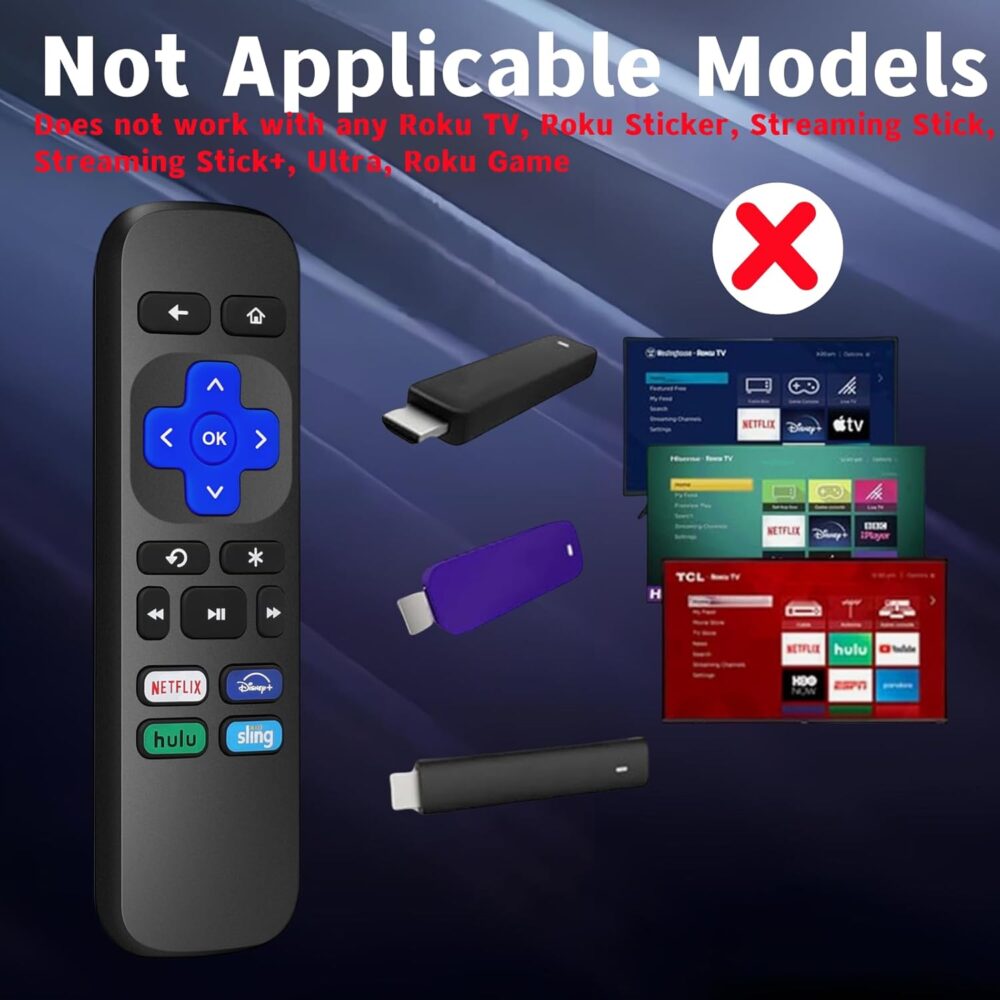 Compatible with Roku Remote for Roku Box,Compatible with Roku Express Remote Replacement and Roku Player Remote Compatible with Premiere,1/2/3/4,HD,LT,XS,XD,(NOT for Roku Stick/TV)., black - Image 5