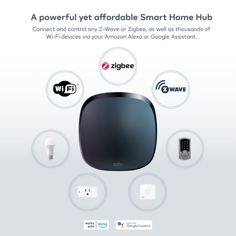 Ezlo Plus Smart Home Hub with Zigbee & Z-Wave. Works with Wi-Fi Devices Associated with Amazon Alexa Devices & Google Assistant to Control Smart Locks, Smart Lights, Smart Switch and CCTV Cameras - Image 5