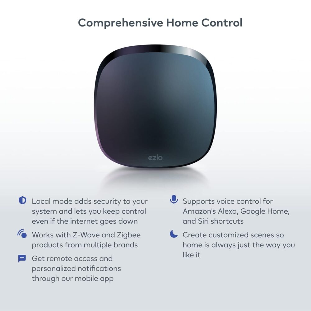Ezlo Plus Smart Home Hub with Zigbee & Z-Wave. Works with Wi-Fi Devices Associated with Amazon Alexa Devices & Google Assistant to Control Smart Locks, Smart Lights, Smart Switch and CCTV Cameras - Image 7