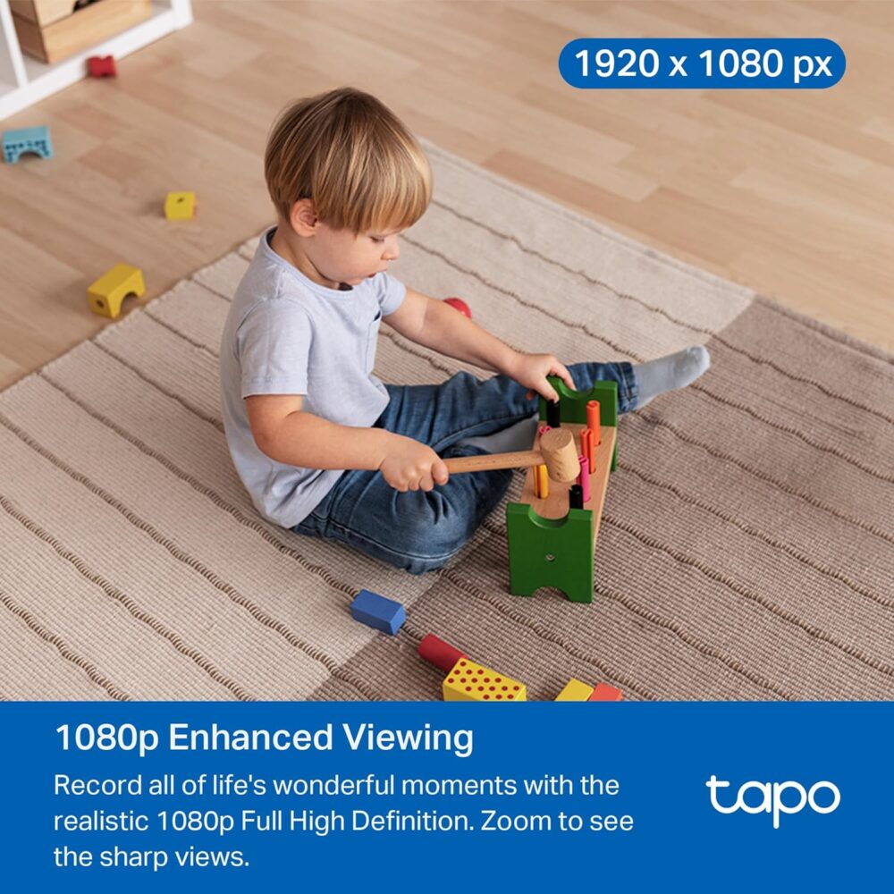 Tapo by TP-Link Pan/Tilt Security Camera for Baby Monitor, Pet Camera w/Motion Detection, 1080P, 2-Way Audio, Night Vision, Cloud & SD Card Storage, Works with Alexa & Google Home, Black (Tapo C201) - Image 4